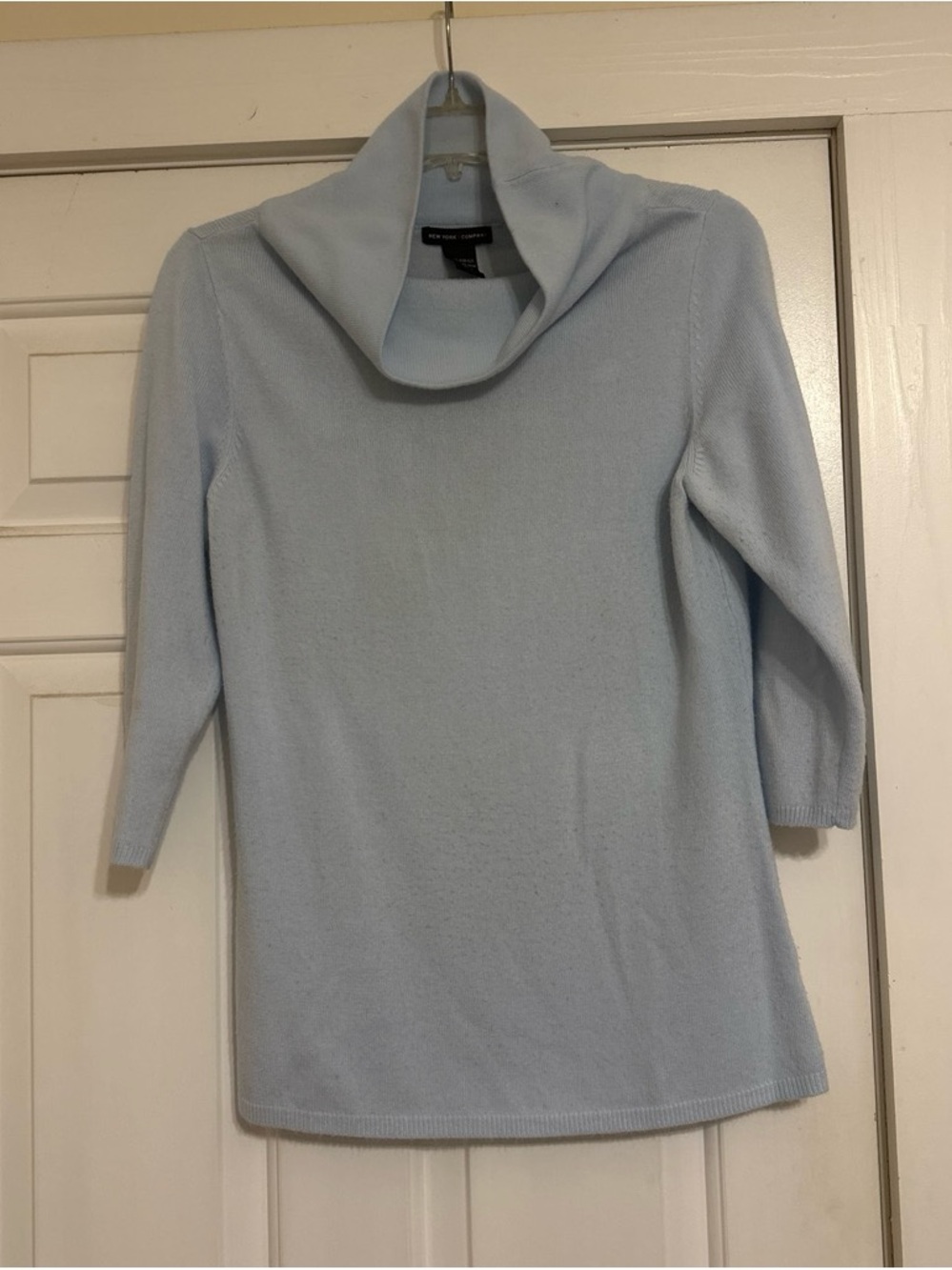 New York and Company Light Blue Cowl Neck Sweater